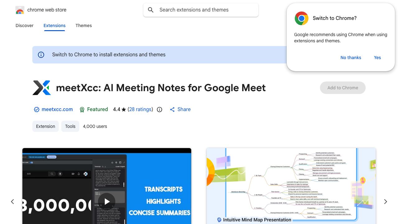 meetXcc: AI Meeting Mind Mapper website screenshot
