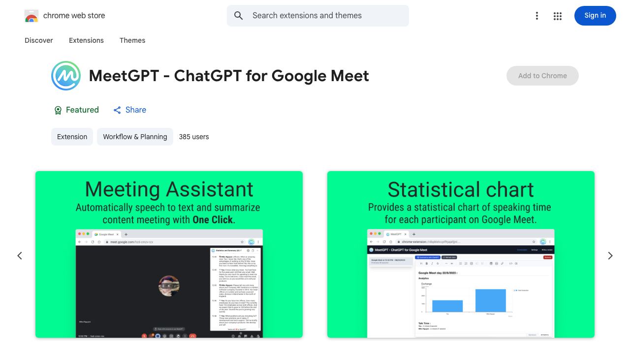 MeetGPT - ChatGPT for Google Meet 网站截图