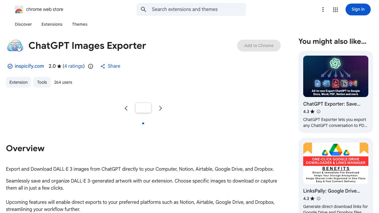 ChatGPT Images Exporter 网站截图