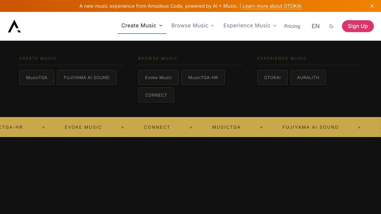 Evoke Music website screenshot