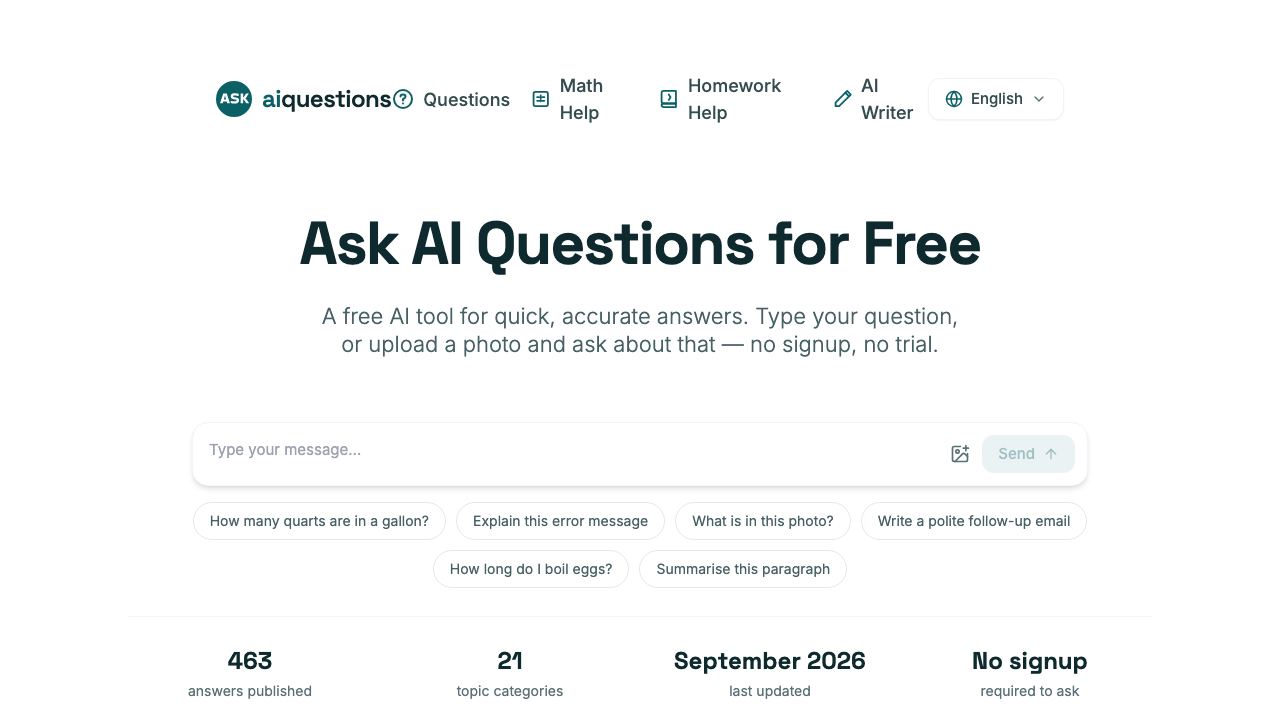 Ask AI Questions Online 网站截图