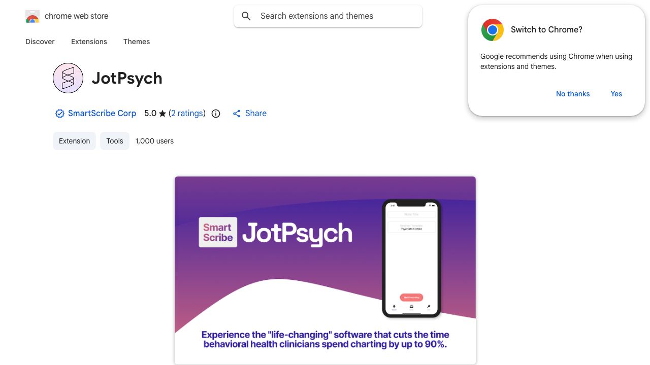 JotPsych 网站截图