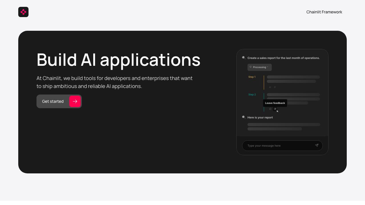 chainlit.io website screenshot