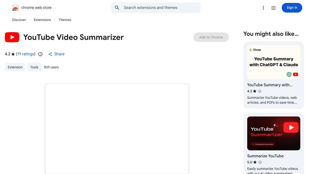 YouTube Video Summarizer 网站截图