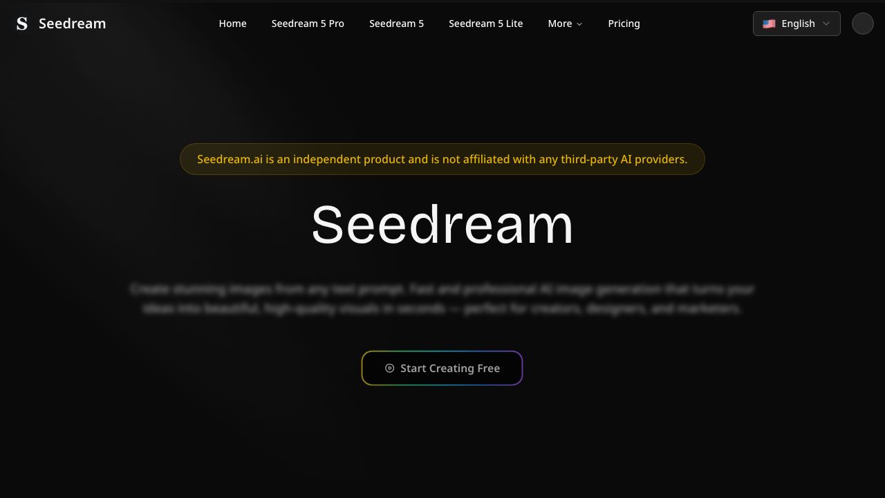 Seedream website screenshot