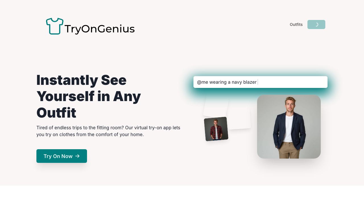 TryOnGenius website screenshot
