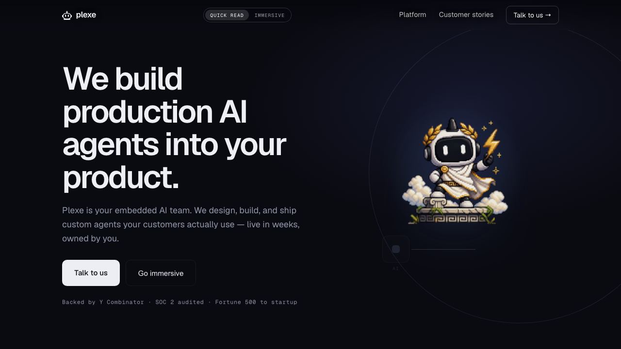 Plexe website screenshot