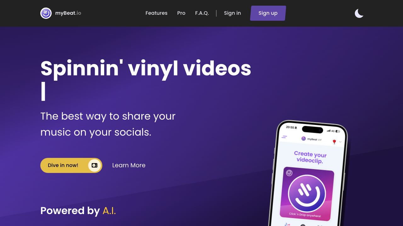myBeat website screenshot