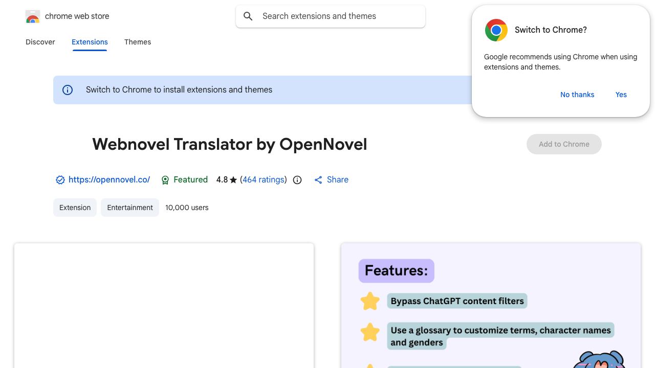 Webnovel Translator by OpenNovel 网站截图