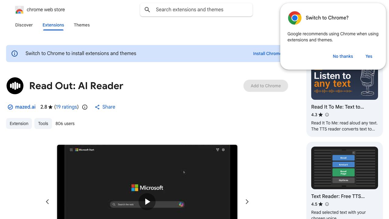 Read Out: AI Reader 网站截图