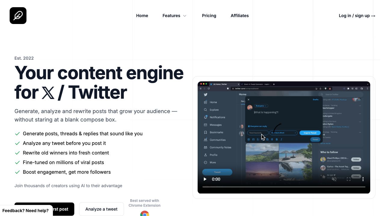 TweetAI.com 网站截图