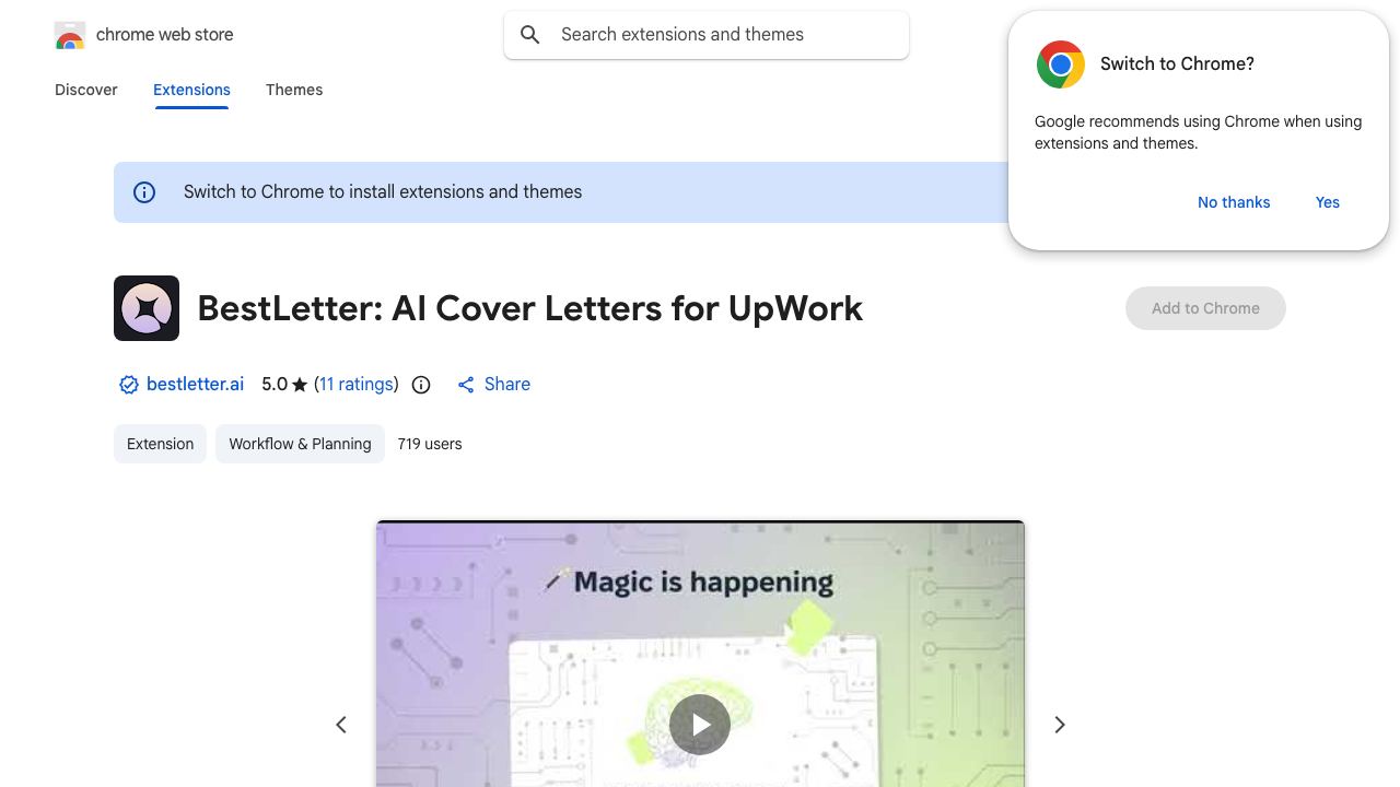 Get Hired: AI Cover Letters for UpWork Agency 网站截图