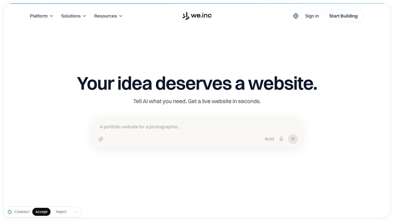We.Inc website screenshot