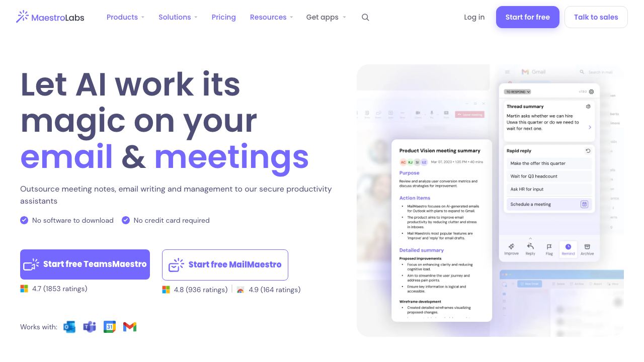 MailMaestro website screenshot