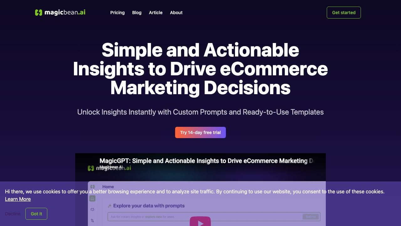 MagicBean website screenshot