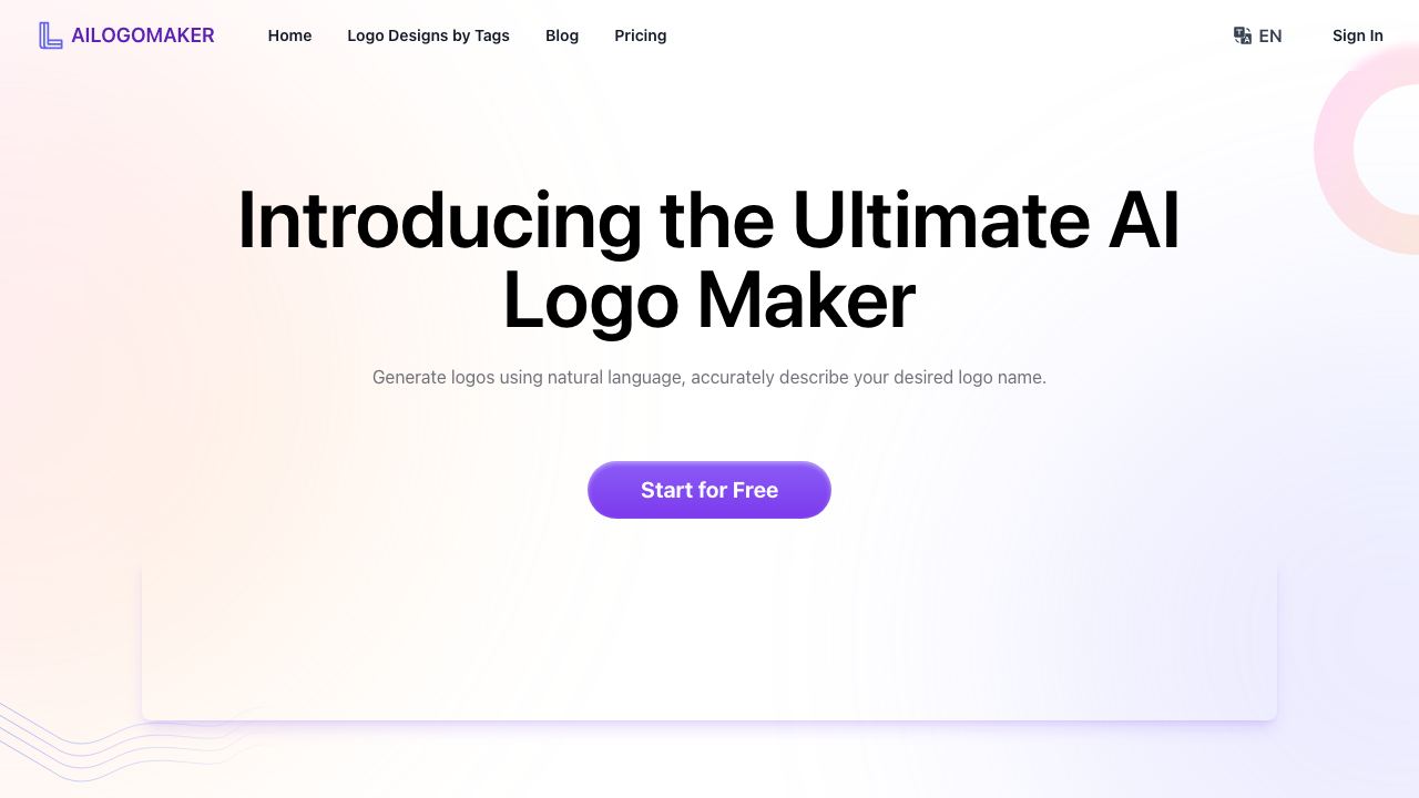 AI Logo Maker IO 网站截图