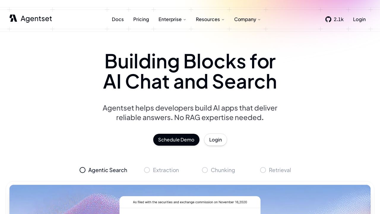 Agentset 网站截图