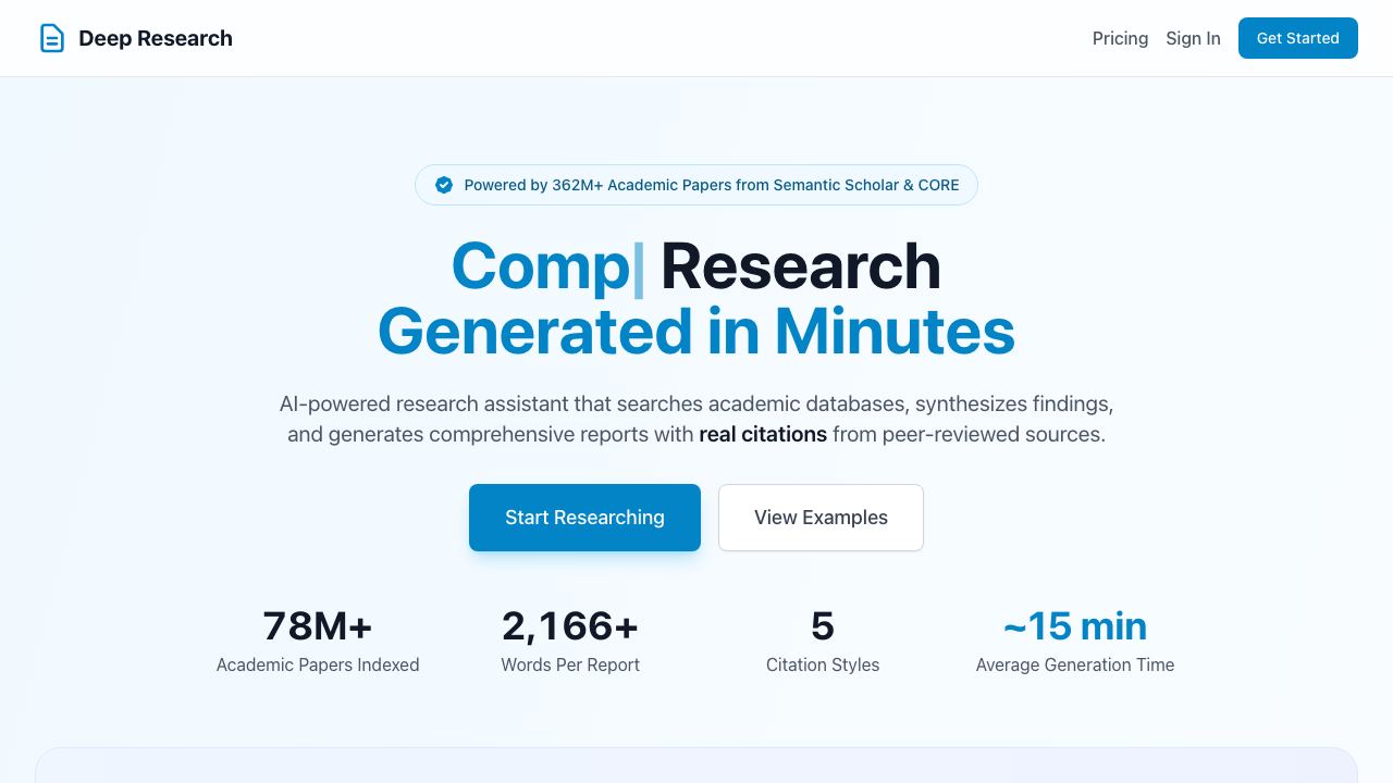 Share Deep Research 网站截图