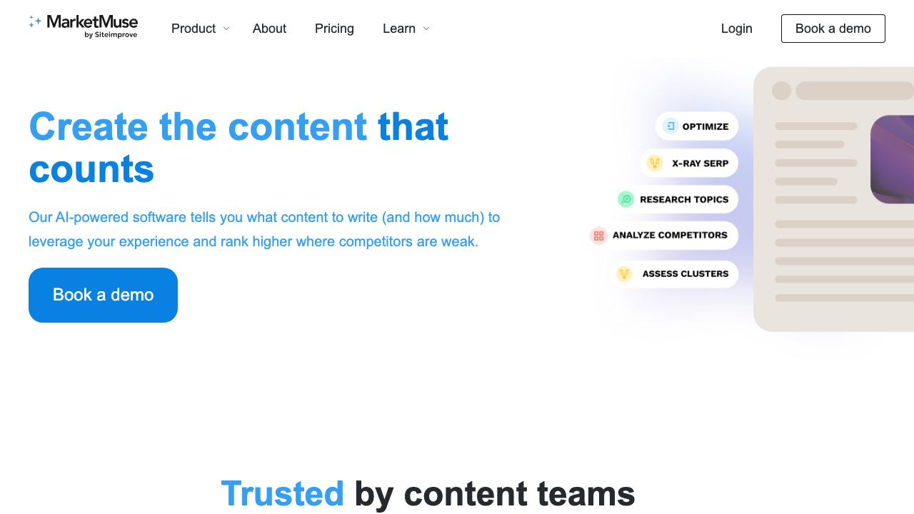 MarketMuse website screenshot