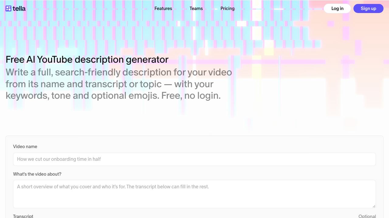 AI YouTube Description Generator 网站截图