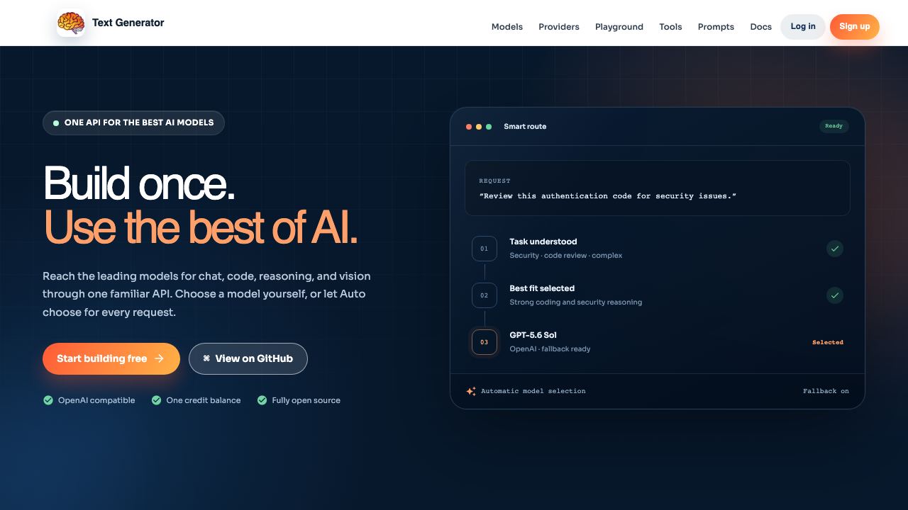 Text Generator website screenshot