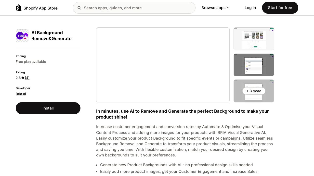 Bria.ai | Shopify App 网站截图