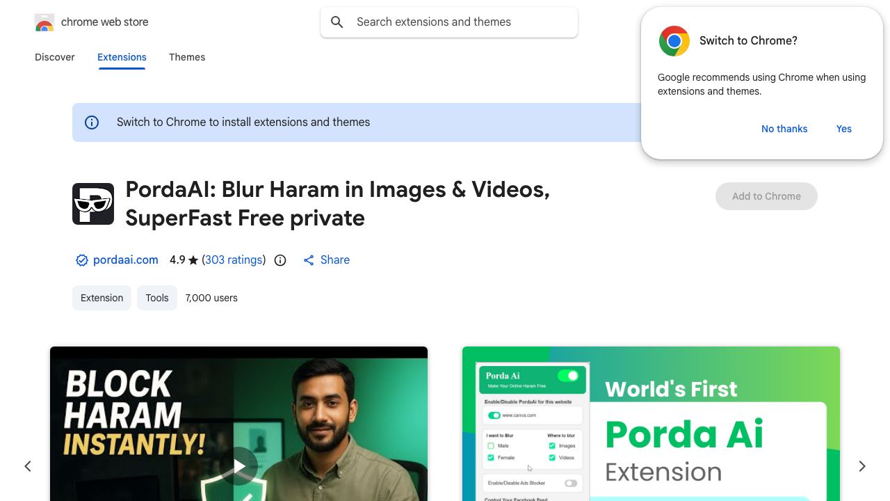 PordaAi - RealTime HaramBlur 网站截图