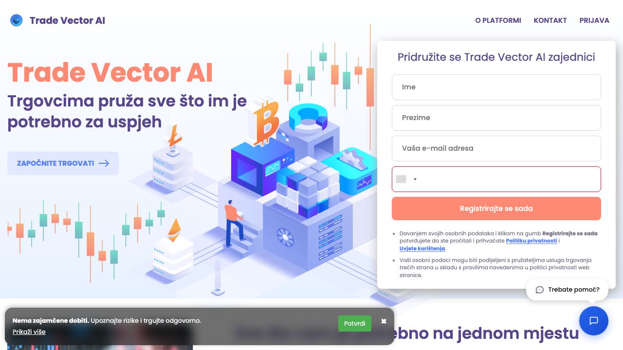Trade Vector AI 网站截图
