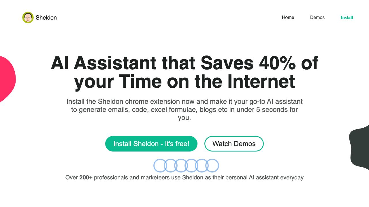 Sheldon website screenshot
