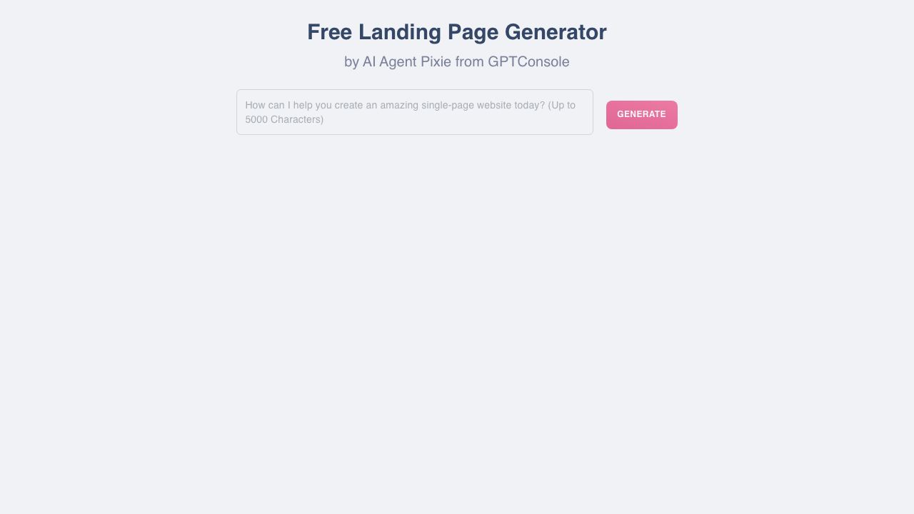 Free Landing Page Generator 网站截图