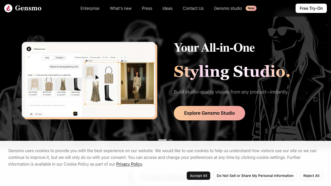 Gensmo - Snap & Style: Turn Your Moments into Magic 网站截图