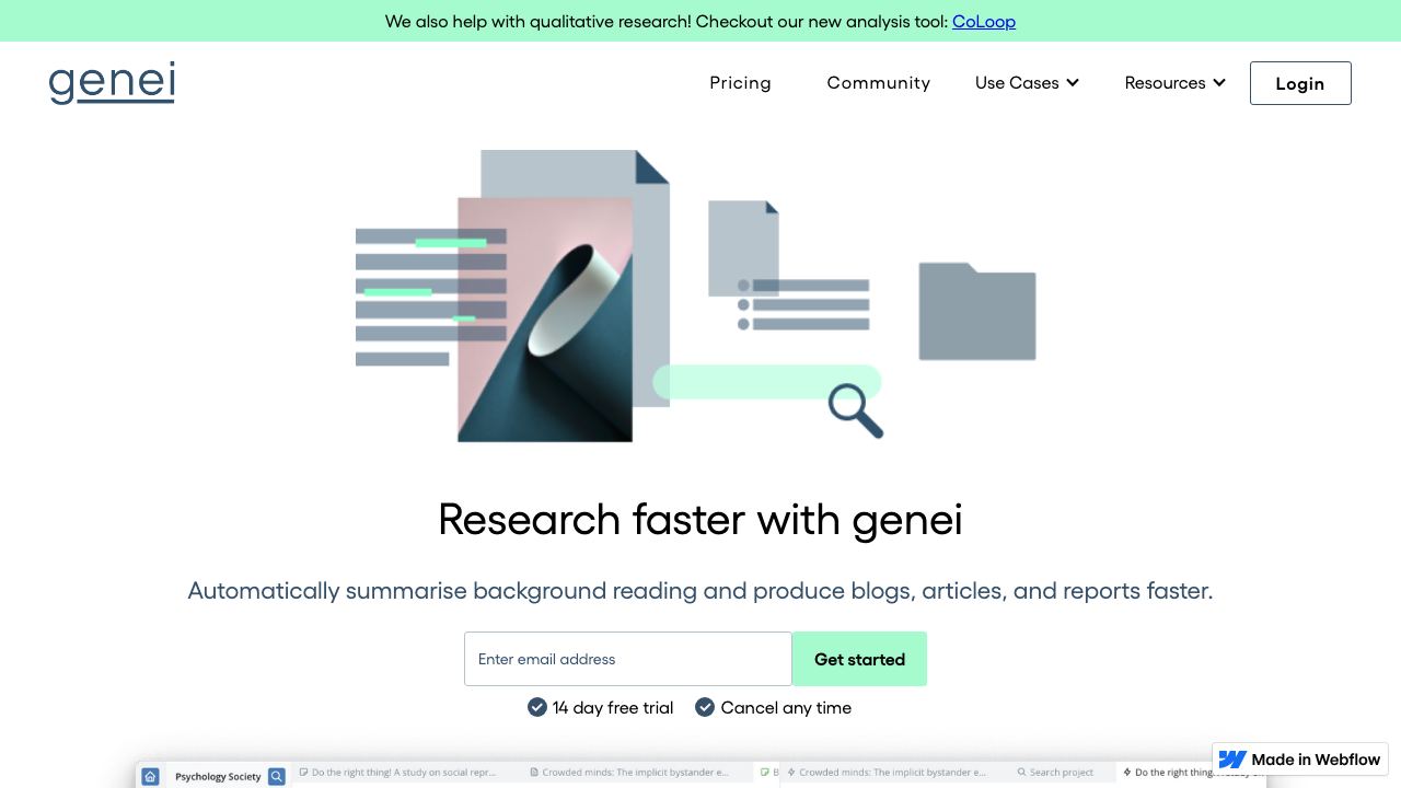 Genei website screenshot