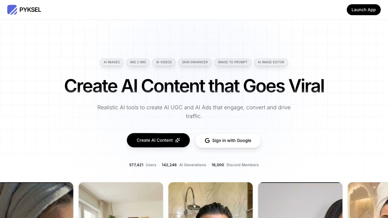 Pykaso AI 网站截图
