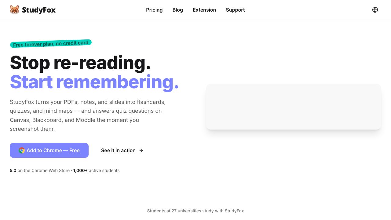 StudyFox 网站截图