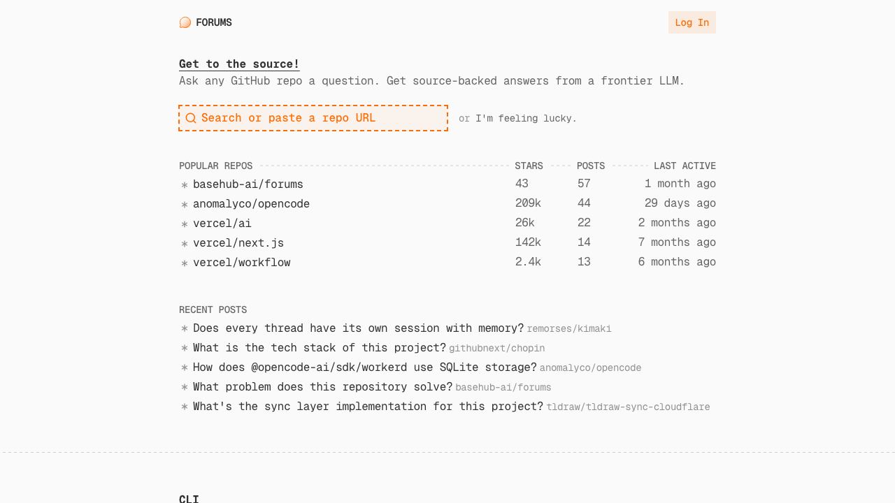 Forums website screenshot