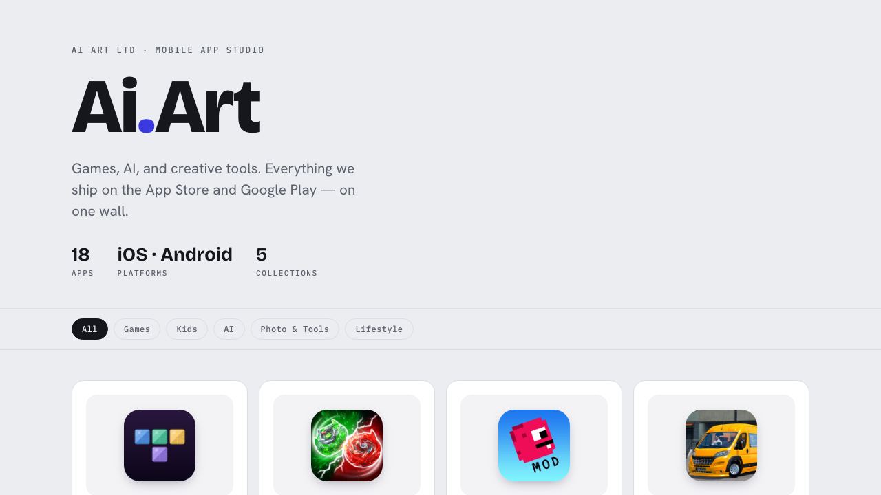 AI Art Limited 网站截图