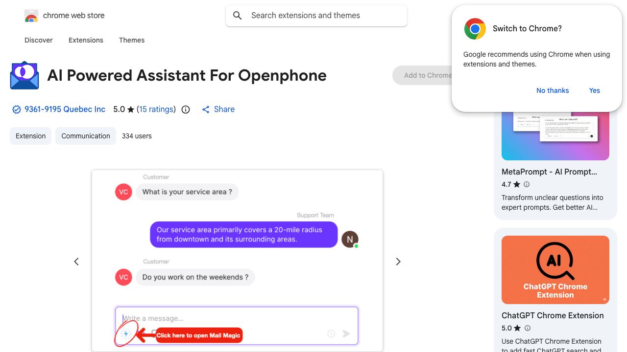 AI Powered Assistant For OpenPhone website screenshot