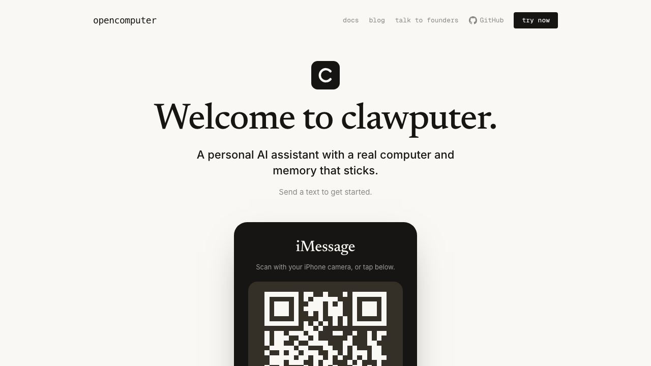 Clawputer website screenshot