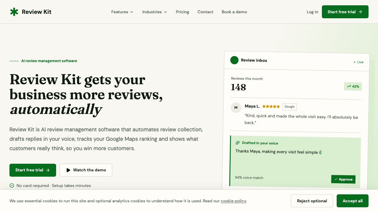 ReviewReply website screenshot