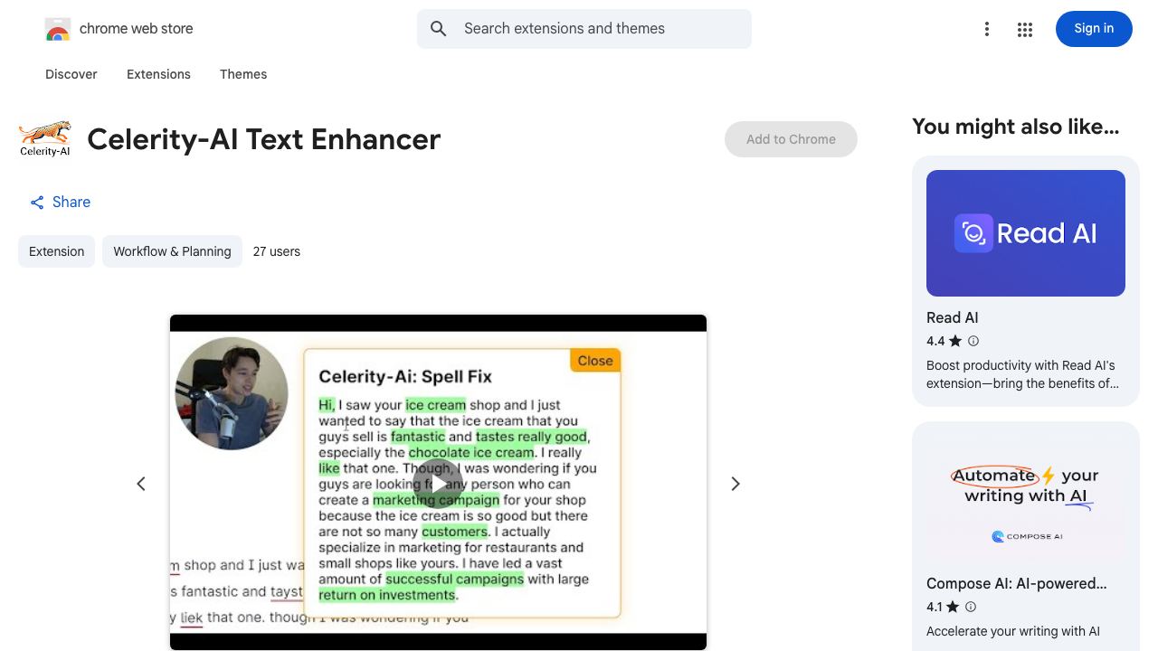 Celerity-AI Text Enhancer 网站截图