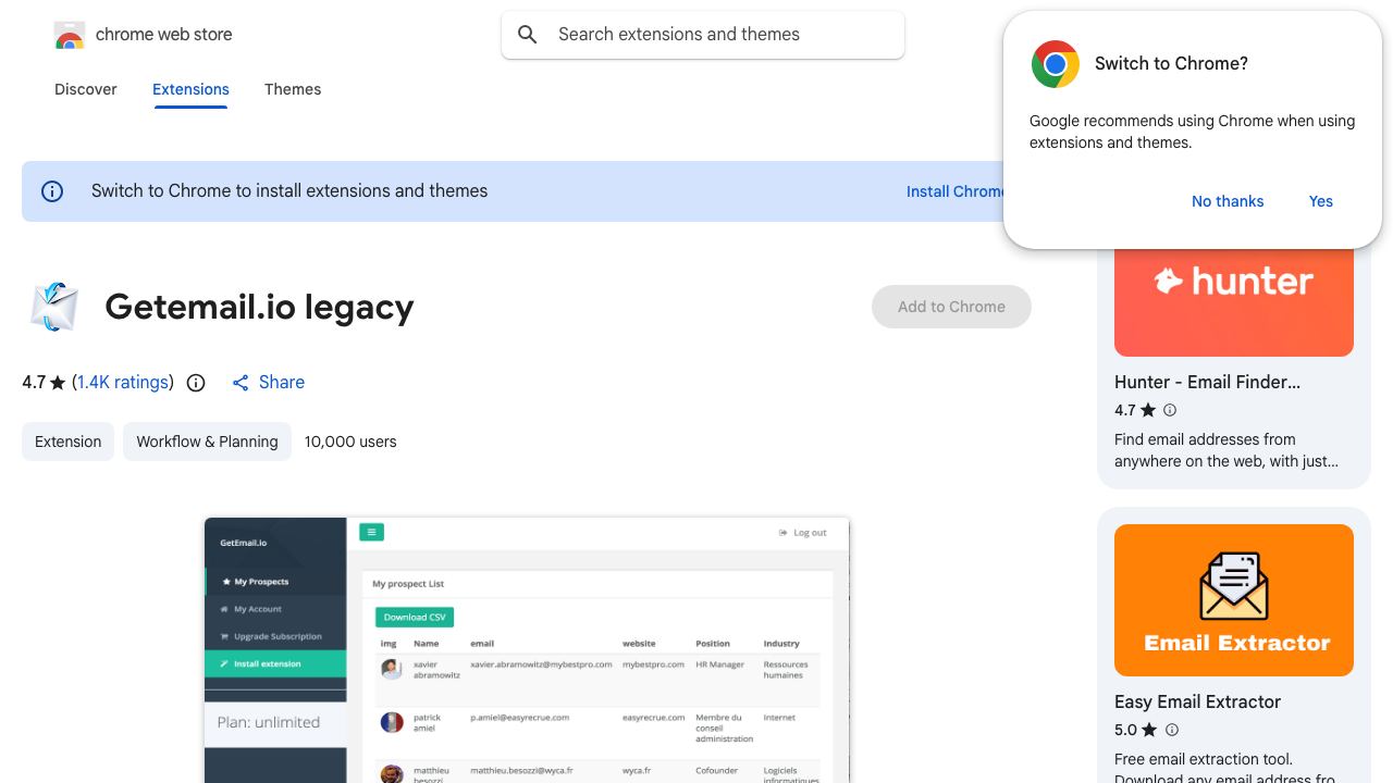 Getemail.io legacy 网站截图