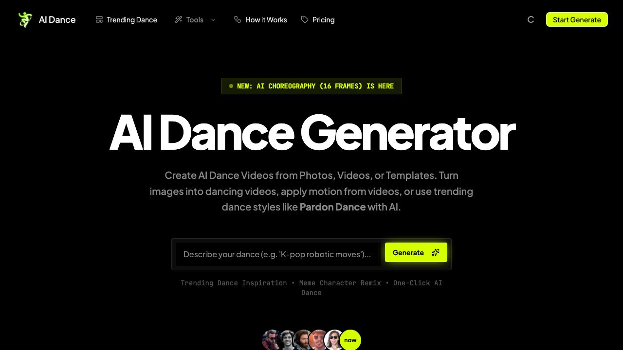 Ai Dance 网站截图