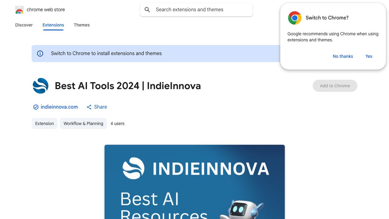 Best AI Tools 2024 | IndieInnova 网站截图