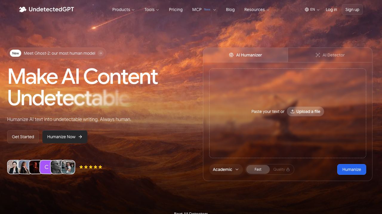UndetectedGPT 网站截图