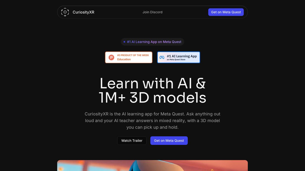 CuriosityXR 网站截图