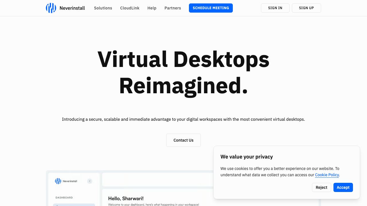 Neverinstall website screenshot