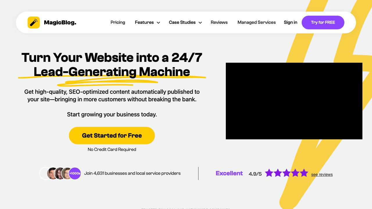 MagicBlog website screenshot