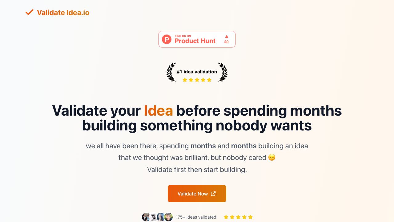Validate Your Idea Before Building 网站截图