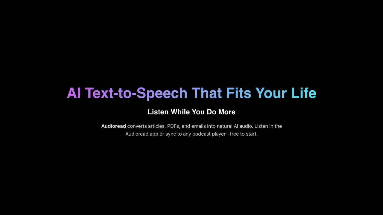 Audioread website screenshot