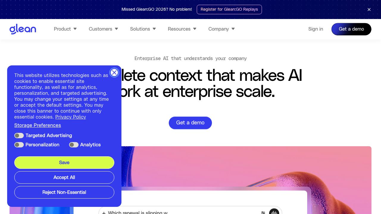Glean website screenshot